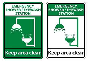 Shower,Eyewash Station Sign Isolate On White Background,Vector Illustration vector