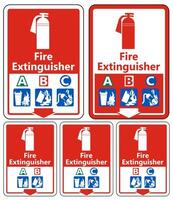 Symbol Fire Extinguisher A B C Sign on white background vector