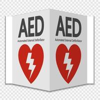 Symbol AED Sign label on transparent background vector