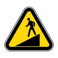 Beware Slope Symbol Sign Isolate On White Background,Vector Illustration EPS.10 vector