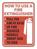 How To Use Fire Extinguisher Sign on white background vector