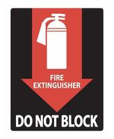 Fire Extinguisher Do Not Block Sign on white background vector