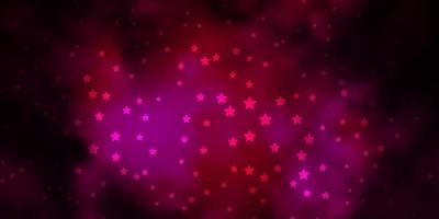 Dark Pink vector layout with bright stars.