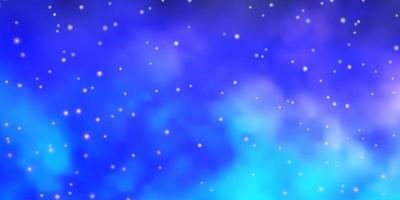 Dark Pink, Blue vector background with small and big stars.