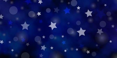 Dark Pink, Blue vector texture with circles, stars.