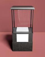 Square showcase with glass for product display photo