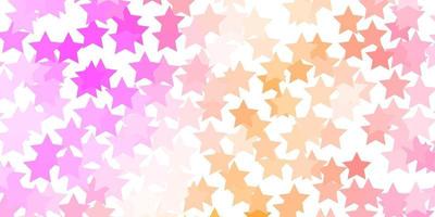 Light Pink, Yellow vector background with colorful stars.