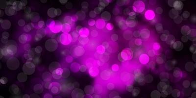 Dark Purple vector background with circles.