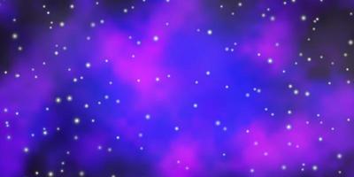 Fondo de vector púrpura oscuro con estrellas de colores.