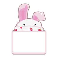 Bunny speech bubble note paper illustration cartoon vector