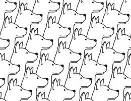 dog head seamless pattern vector