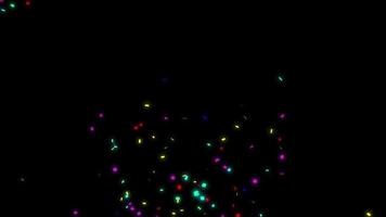 Seamless Loop Shiny Colorful Bright Confetti Over Black Background video