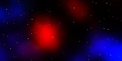 Dark Red vector background with small and big stars.