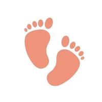 Pair of cute baby footprints, cute baby soles and toes, vector clip art.