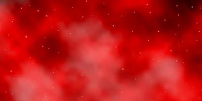 Dark Red vector template with neon stars.