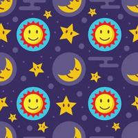 sun and moon seamless pattern vector