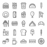 fast food icon set vector