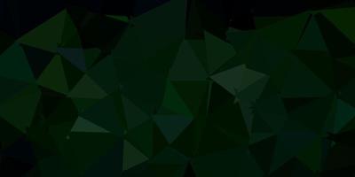 Dark green vector triangle mosaic backdrop.