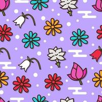 flower doodle seamless pattern vector