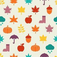 autumn flat icons seamless pattern vector