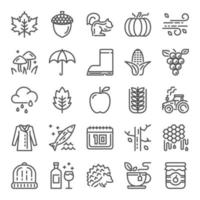 autumn icon set vector