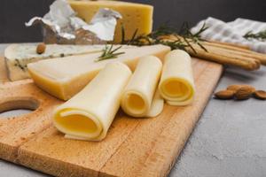 Isometric cheese composition photo