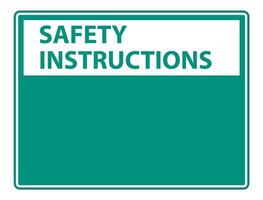 symbol Safety instructions sign label on white background vector