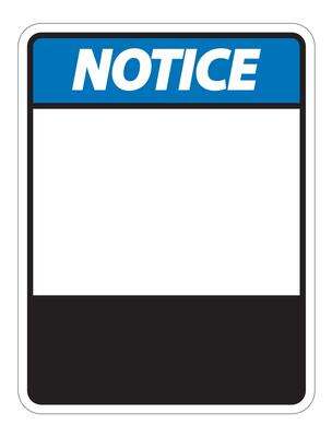 symbol notice sign label on white background