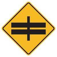 Highway Intersection Ahead Traffic Road Symbol Sign Isolate on White Background,Vector Illustration EPS.10 vector