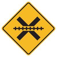 Warning signs Railway Level Crossing on white background vector