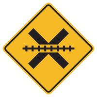 Warning signs Railway Level Crossing on white background vector