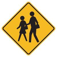 Señal de símbolo de carretera de tráfico escolar de advertencia aislar sobre fondo blanco, ilustración vectorial eps.10 vector