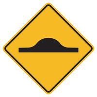 Warning traffic signs Speed hump on white background vector