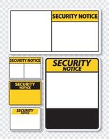 symbol Security notice sign label on transparent background vector