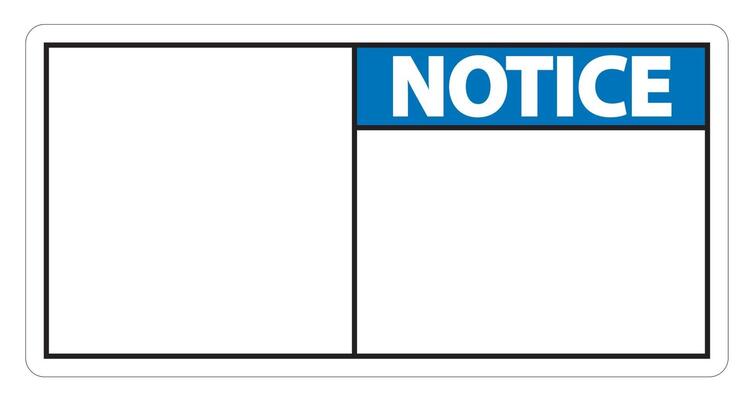 symbol notice sign label on white background