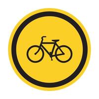 Bicycle Traffic Warning Sign isolated on white background.Vector illustration vector