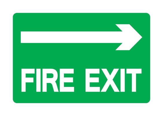 Exit Green Sign Isolate On White Background,Vector Illustration EPS.10