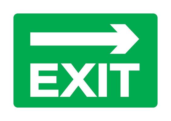 Exit Green Sign Isolate On White Background,Vector Illustration EPS.10