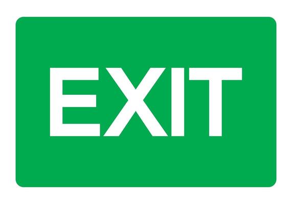 Exit Green Sign Isolate On White Background,Vector Illustration EPS.10