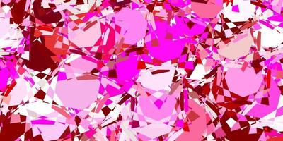 plantilla de vector rosa claro con formas triangulares.