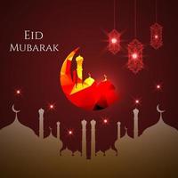 diseño de fondo de vector islámico abstracto eid mubarak