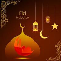 Abstract holy elegant decorative background for eid mubarak vector