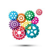 colorful gears vector design