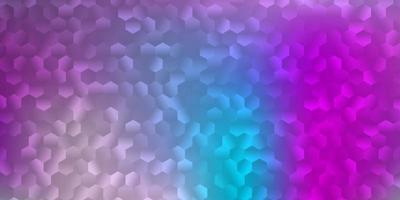 Light pink, blue vector background with hexagonal shapes.