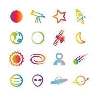 iconos de gradiente de vector espacial