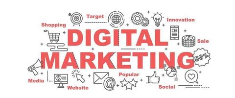banner de vector de marketing digital