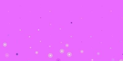 Light purple vector doodle texture with flowers.