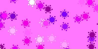 textura de vector violeta, rosa claro con símbolos de enfermedades.