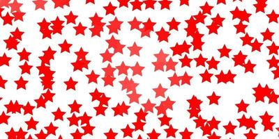 diseño de vector rojo claro con estrellas brillantes.