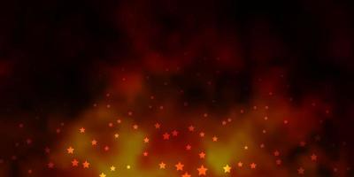 Dark Yellow vector background with colorful stars.